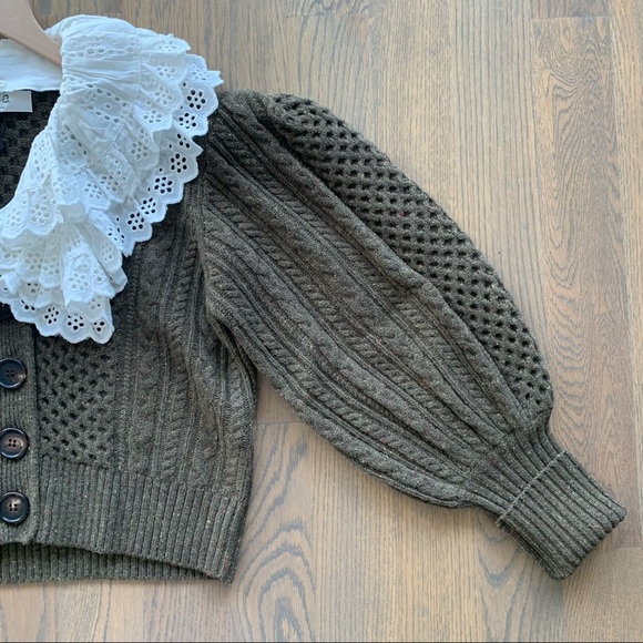 NWT Sea New York Melanie Cardigan in Army Green Size Small - Picture 6 of 11